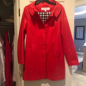 Red Trina Turk Raincoat size 8